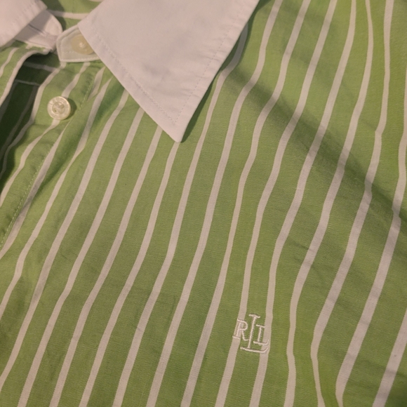 Ralph Lauren Green Striped Shirt - Picture 4 of 7